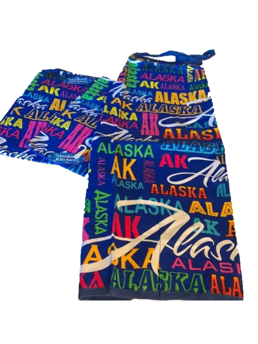 3 Alaska souvenir aprons or one for seven -message to buy individually